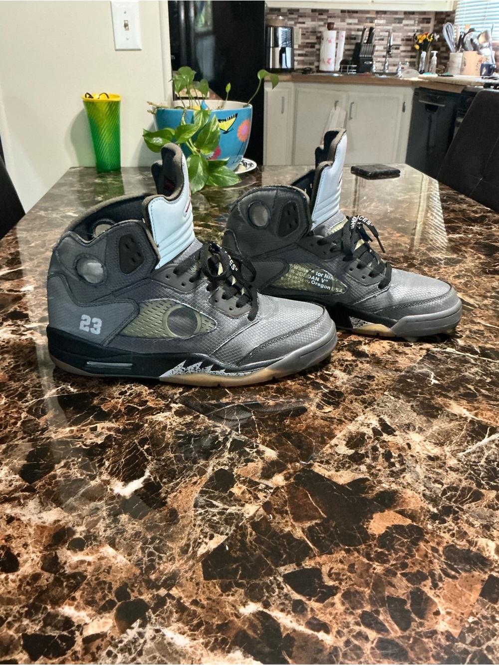 Jordan Dark Off-White 5’s Sneakers